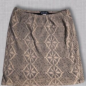 Stylish Tan Crochet Mini Skirt
